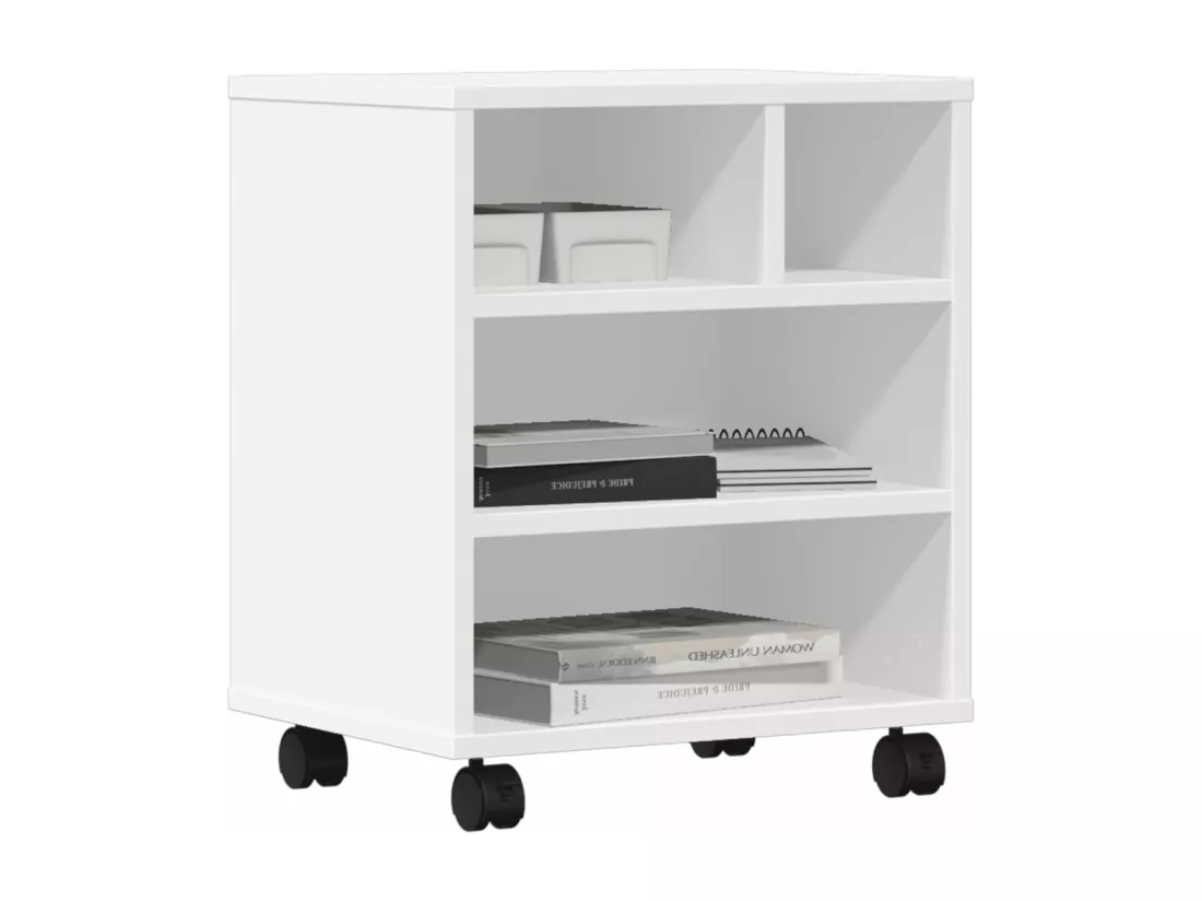 Support d'imprimante avec roulettes blanc 41x32x48 cm