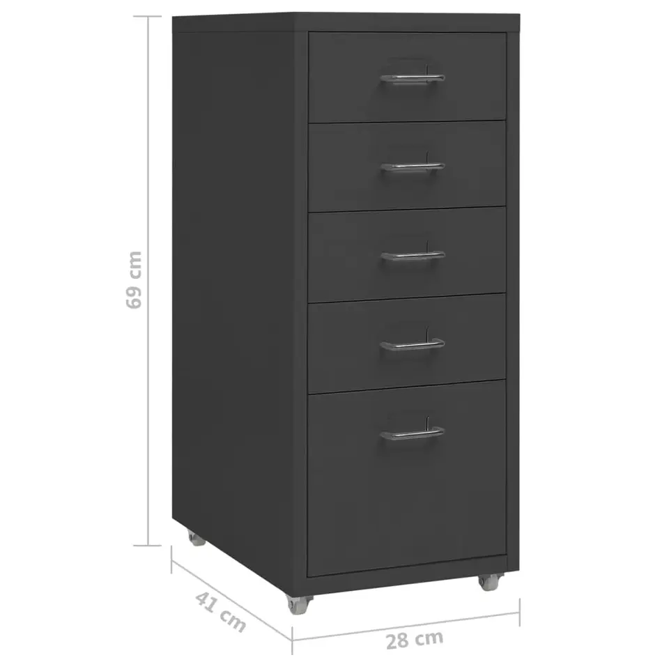 vidaXL - Ladeblok - Antraciet - Metaal