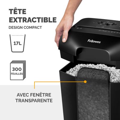 Fellowes Powershred LX41 - Destructeur de documents mini-cut - 8 feuilles - Corbeille 17 litres