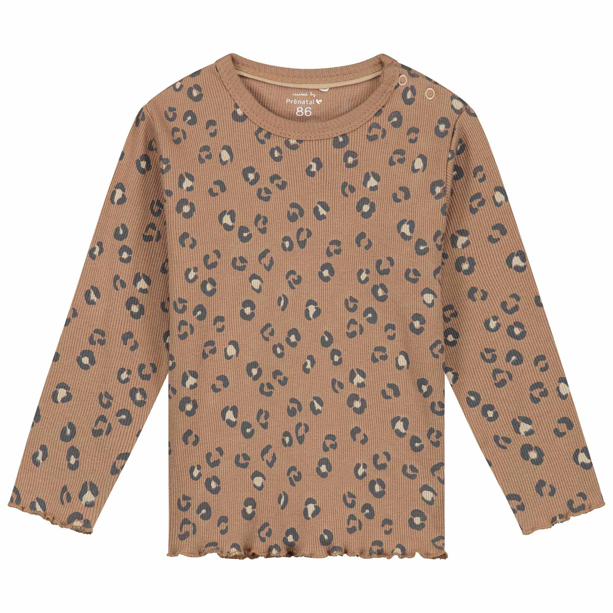 Prénatal peuter pyjama animal lange mouwen dierenprint bruin