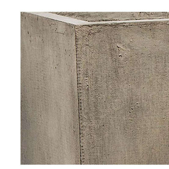 Jardinière urban en fibre de verre et poudre de pierre gris - 80x23x40