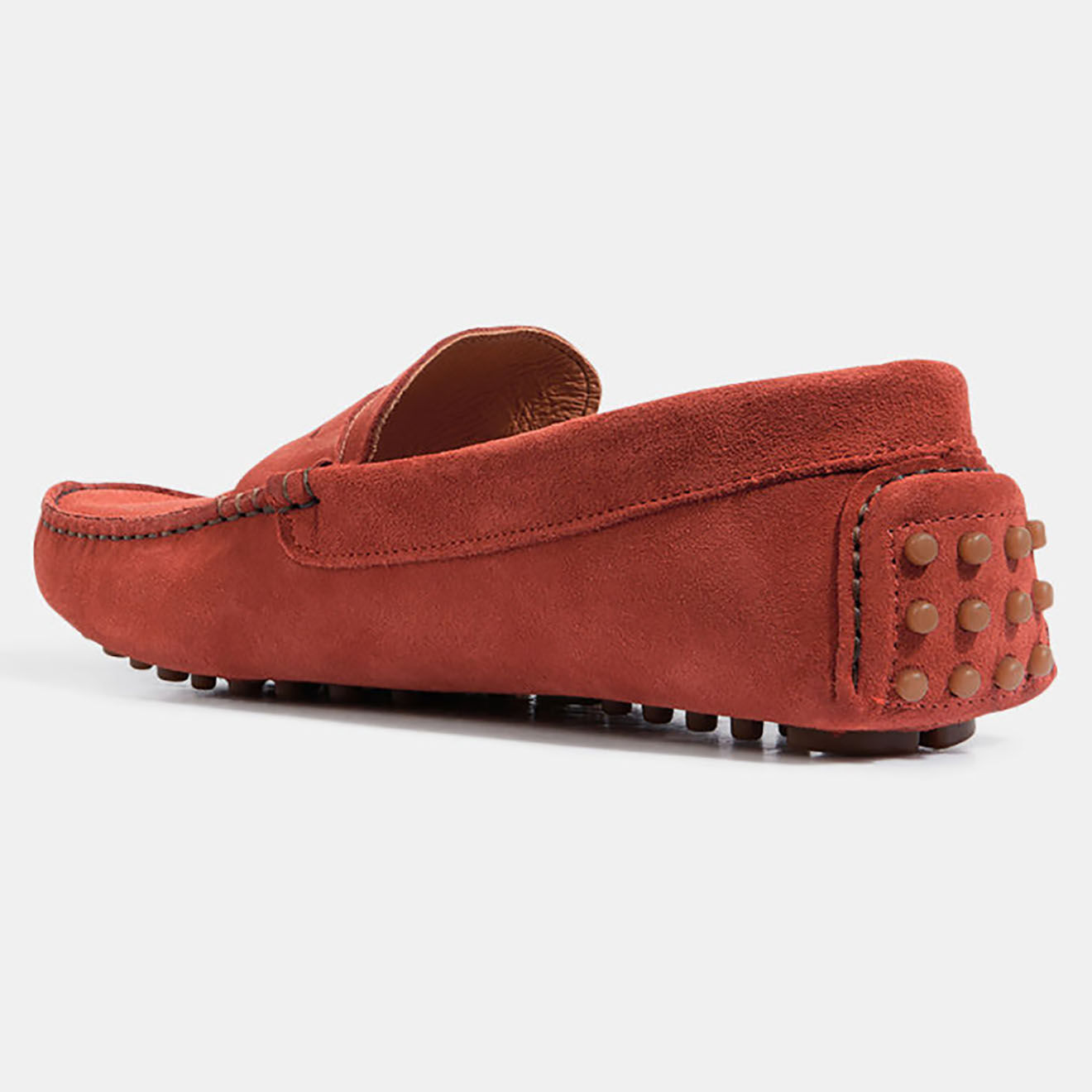 Comptoir GL Mocassins en Velours de Cuir Diego orange brique