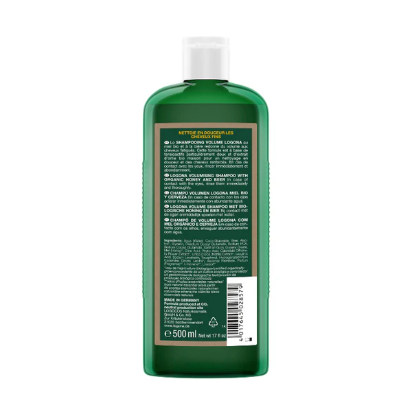 Logona Shampoing Volume au Miel et à la Bière 500ml 500ml