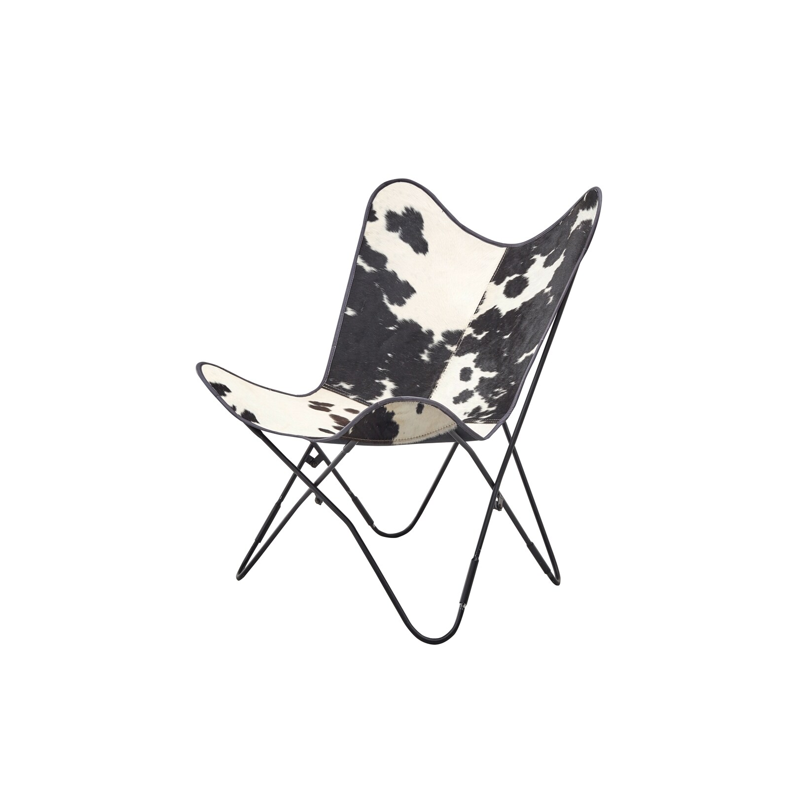 HTI-Living Sessel mit Lederbezug Kuhfleckenleder