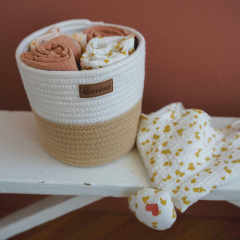 Lot de 2 panières de rangement Honey Moon Ecru - DOMIVA