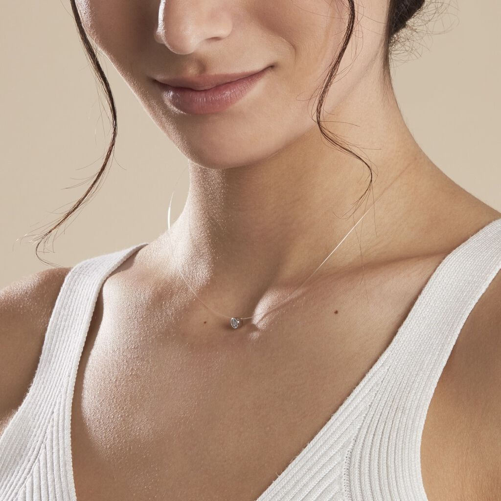Collier Nylon Argent Blanc Oxyde