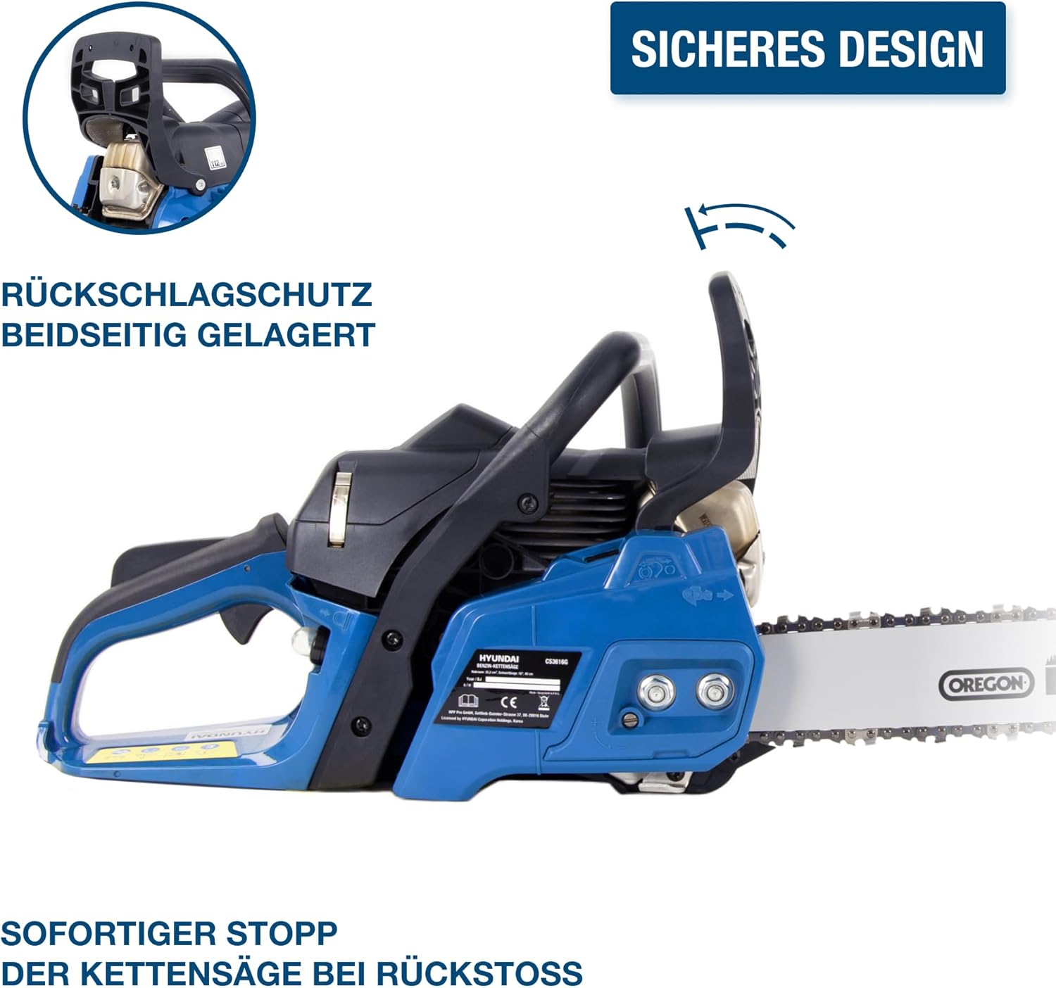 HYUNDAI Benzin-Kettensäge CS3616G | 40 cm/16