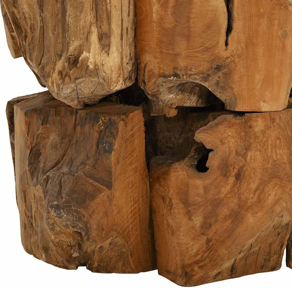 vidaXL Massivholz Couchtisch 60 cm Beistelltisch Kaffeetisch Teak Treibholz