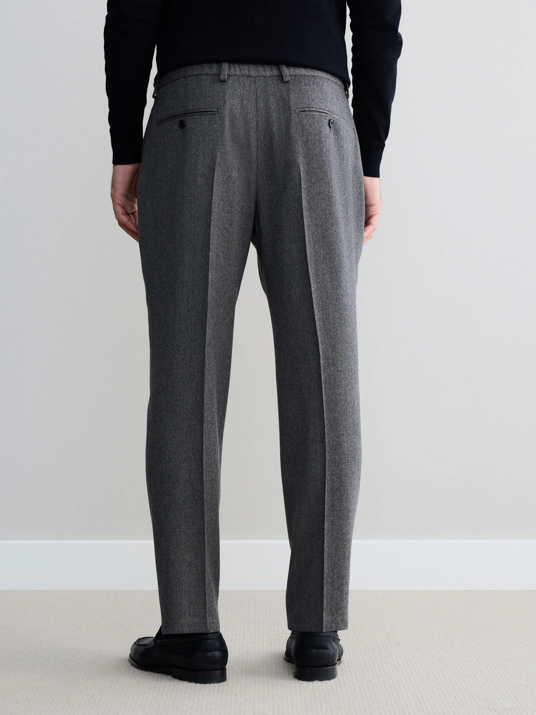 Naturel bruin - Signature Regular Tapered 100% REDA Marino Wool Smart Trousers With Elasticated Back