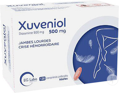 Xuveniol Diosmine 500mg Jambes Lourdes Crise Hémorroïdaire 120 Comprimés