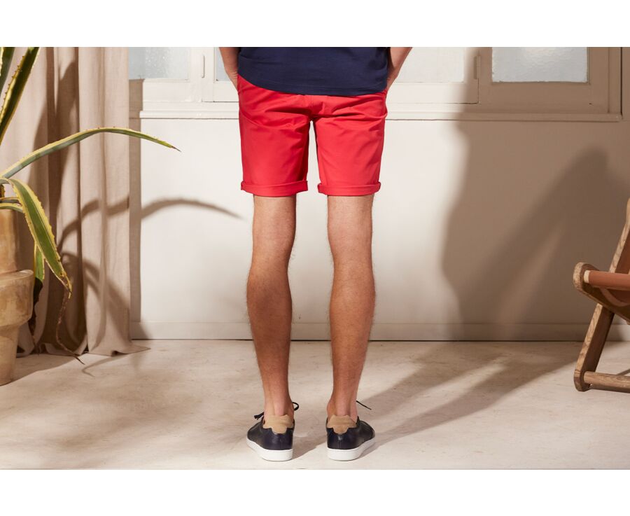 Bermuda chino homme Framboise vif - BARRY