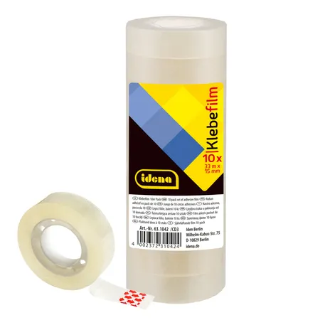 Idena Klebefilm transparent, 15mmx33m, 10 Stück