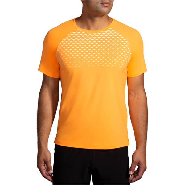 T-shirt trail BROOKS ATMOSPHERE SHORT SLEEVE 2.0 ORANGE POP/TEMPO PRINT