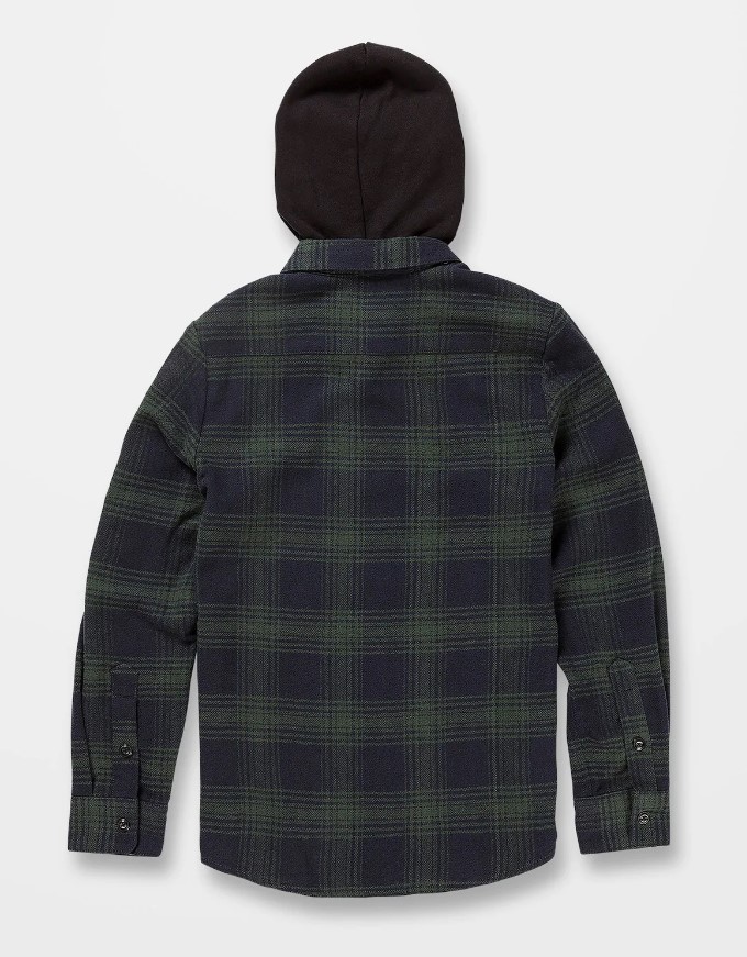 Volcom Tone Stone LS Hooded Youth Cedar Green
