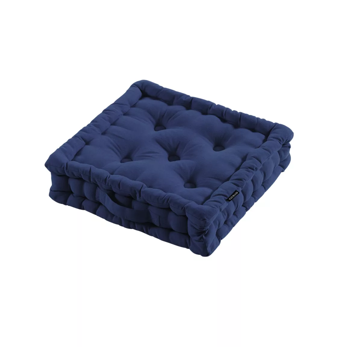 Coussin de sol coton (40 x 40 cm) Pixel Bleu marine