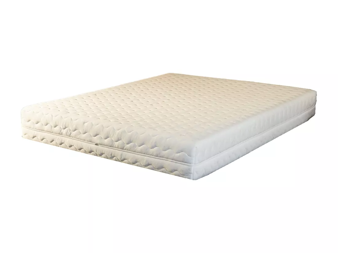 Matelas contact latex 140x200 cm 21 cm souple 7 zones confort déhoussable housse lavable respirant