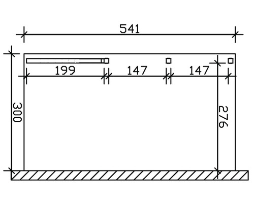 SKAN HOLZ Eifel enkele carport inclusief 1 inrijboog, paalankers 300 x 541 cm licht eiken