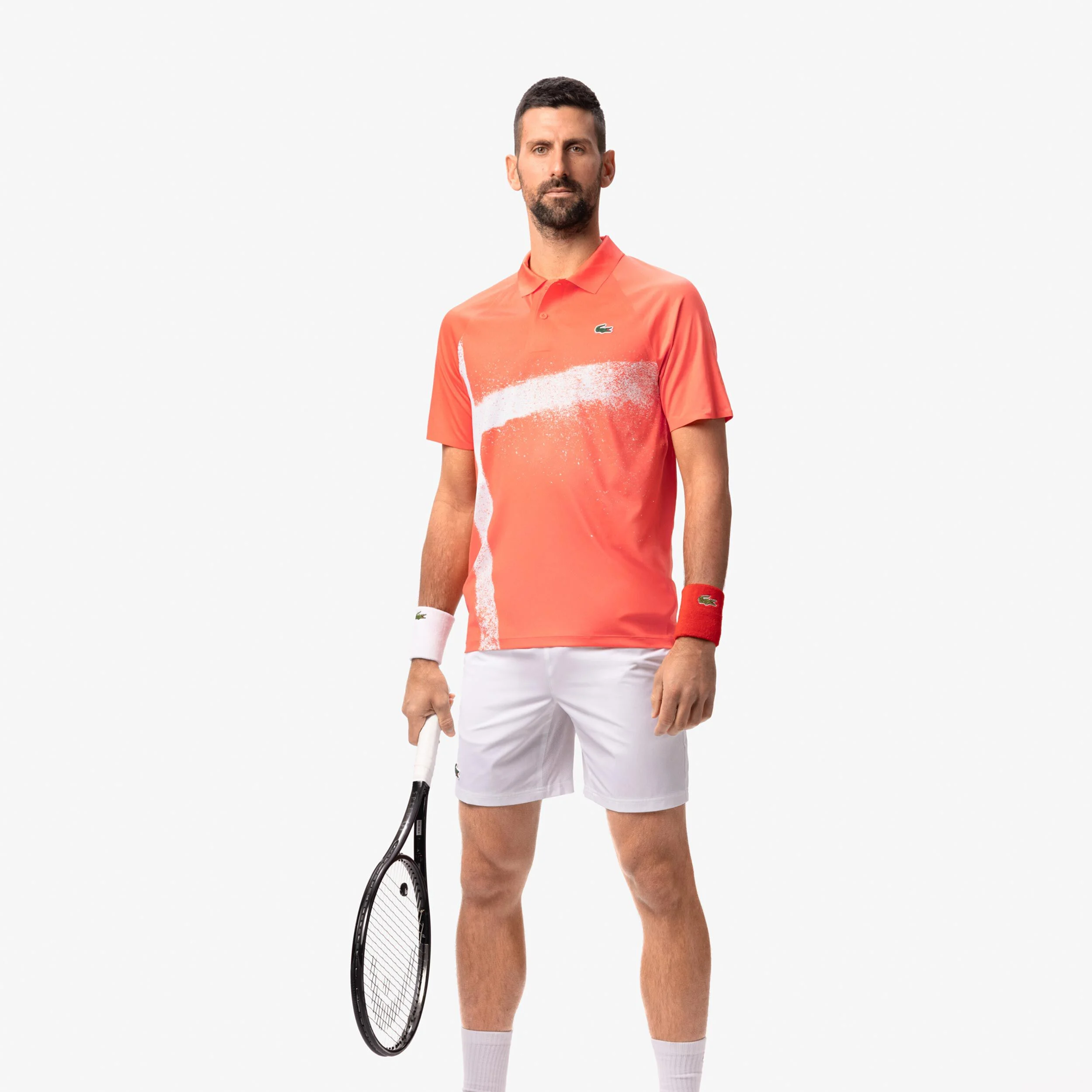 Lacoste Djokovic Polo Hommes - Corail , Blanc