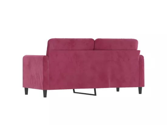 Canapé à 2 places Rouge bordeaux 140 cm Velours