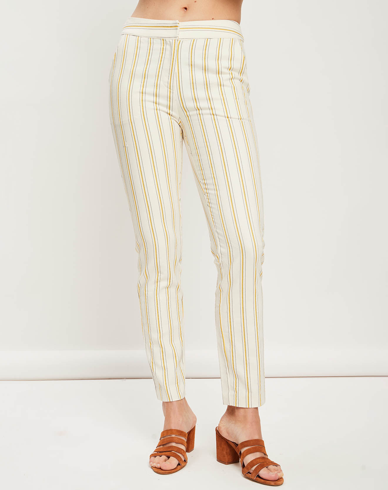 See u Soon Pantalon en Lin mélangé Royal jaune/crème