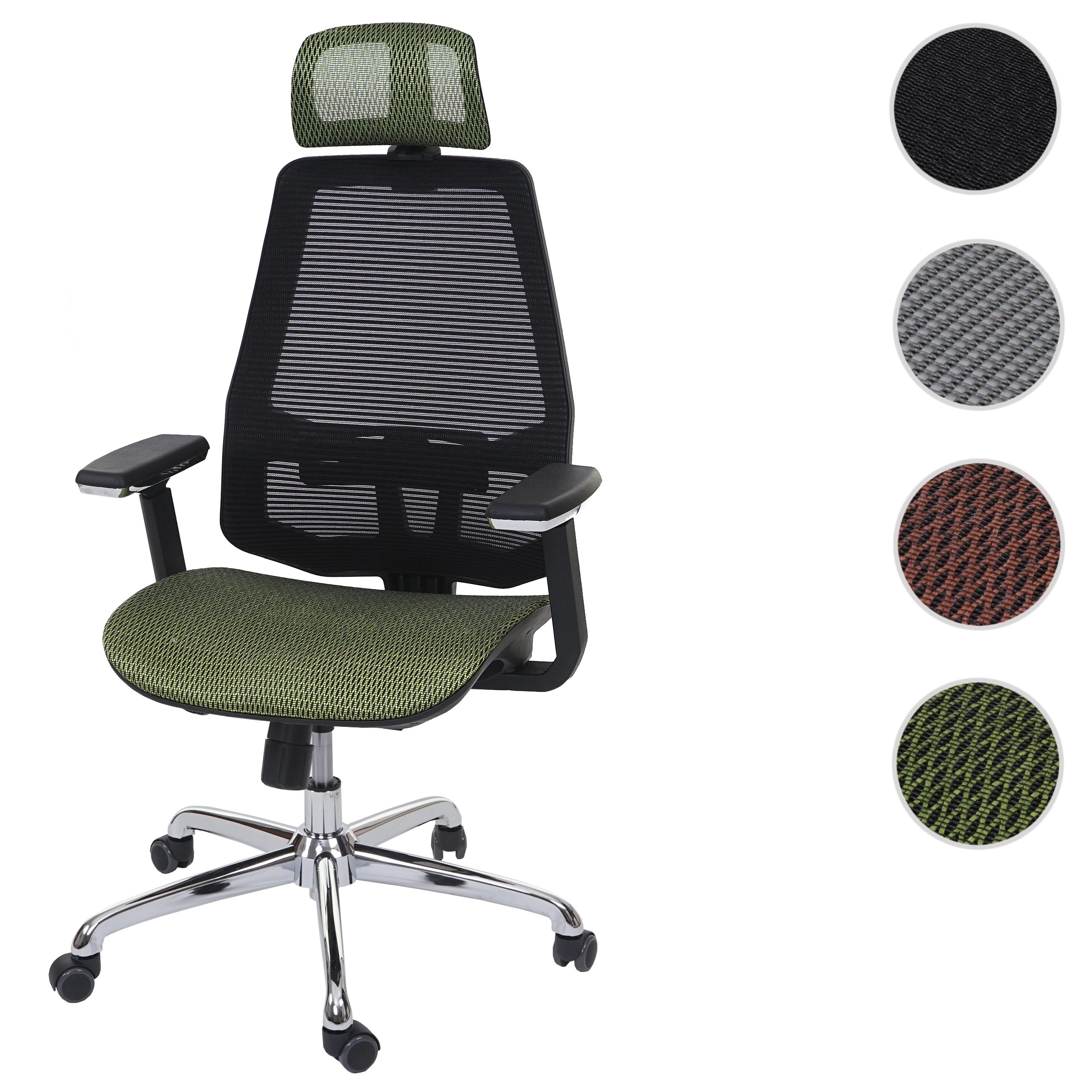 Bürostuhl MCW-A58, Schreibtischstuhl, Sliding-Funktion Stoff/Textil ISO9001 ~ grün/schwarz