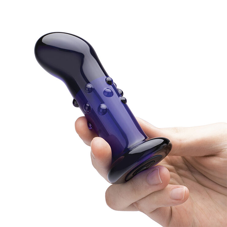 Gläs GLAS - RECHARGEABLE REMOTE CONTROLLED VIBRATING DOTTED G-SP Black