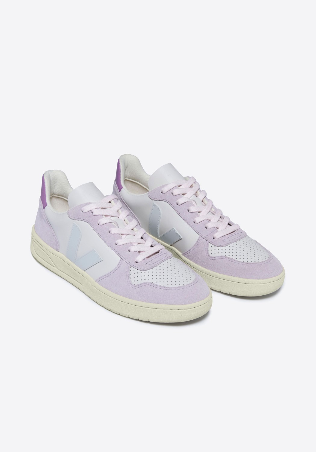 Veja Sneaker V-10 Leather Gravel Menthol Parme