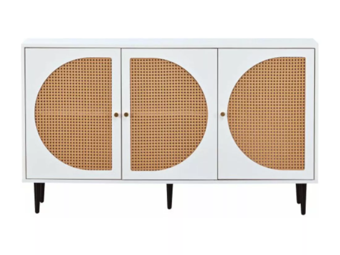Commode à tiroirs minimaliste,blanche,d129.8 cm x h76 cm