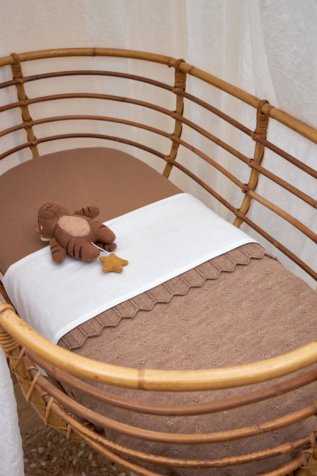 katoenen jersey wieg hoeslaken 40x80/90 cm Toffee
