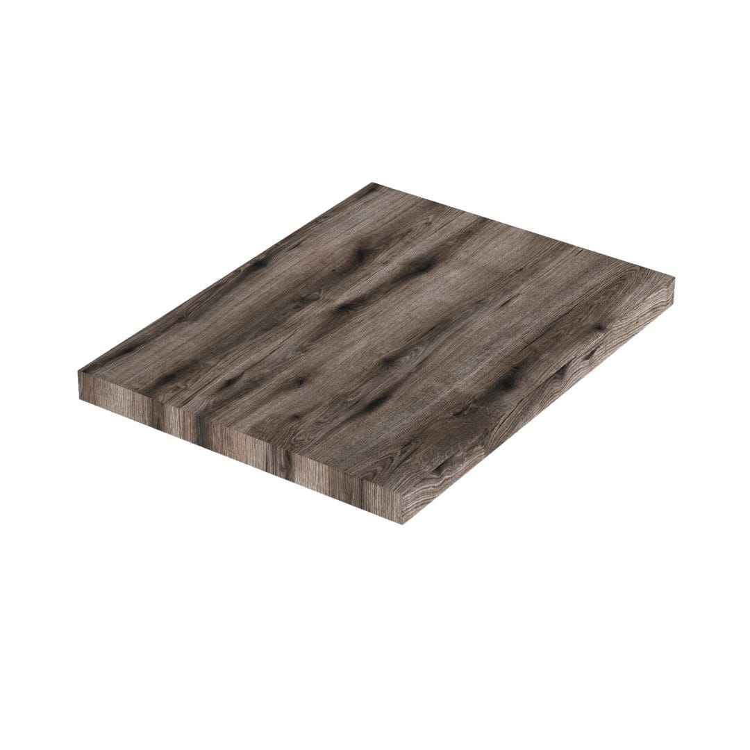 60 cm wastafelblad in donkere eikenhouten look