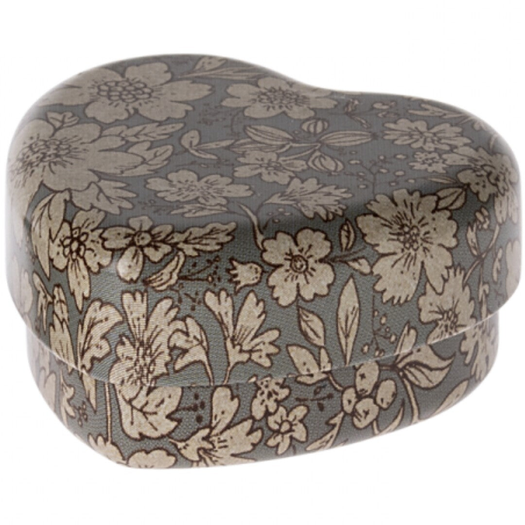 Maileg hartvormige doosjes - blue ocher blossom - 2st