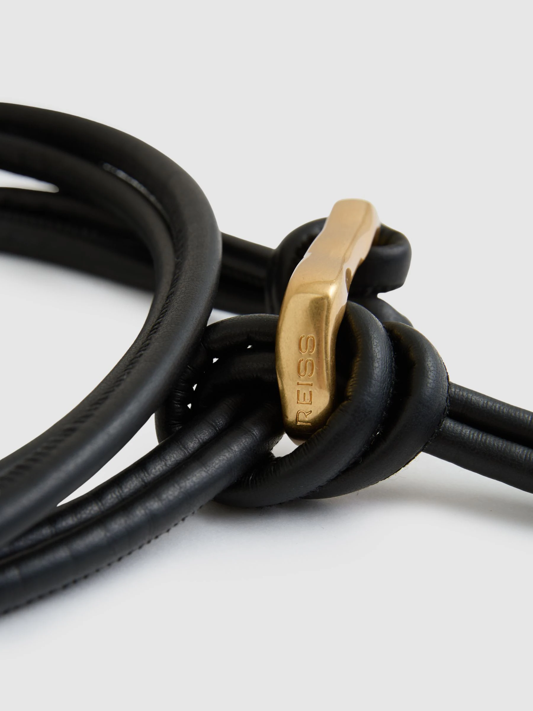 Zwart - Reiss Tara Sculpted Buckle Tubular Tie Belt