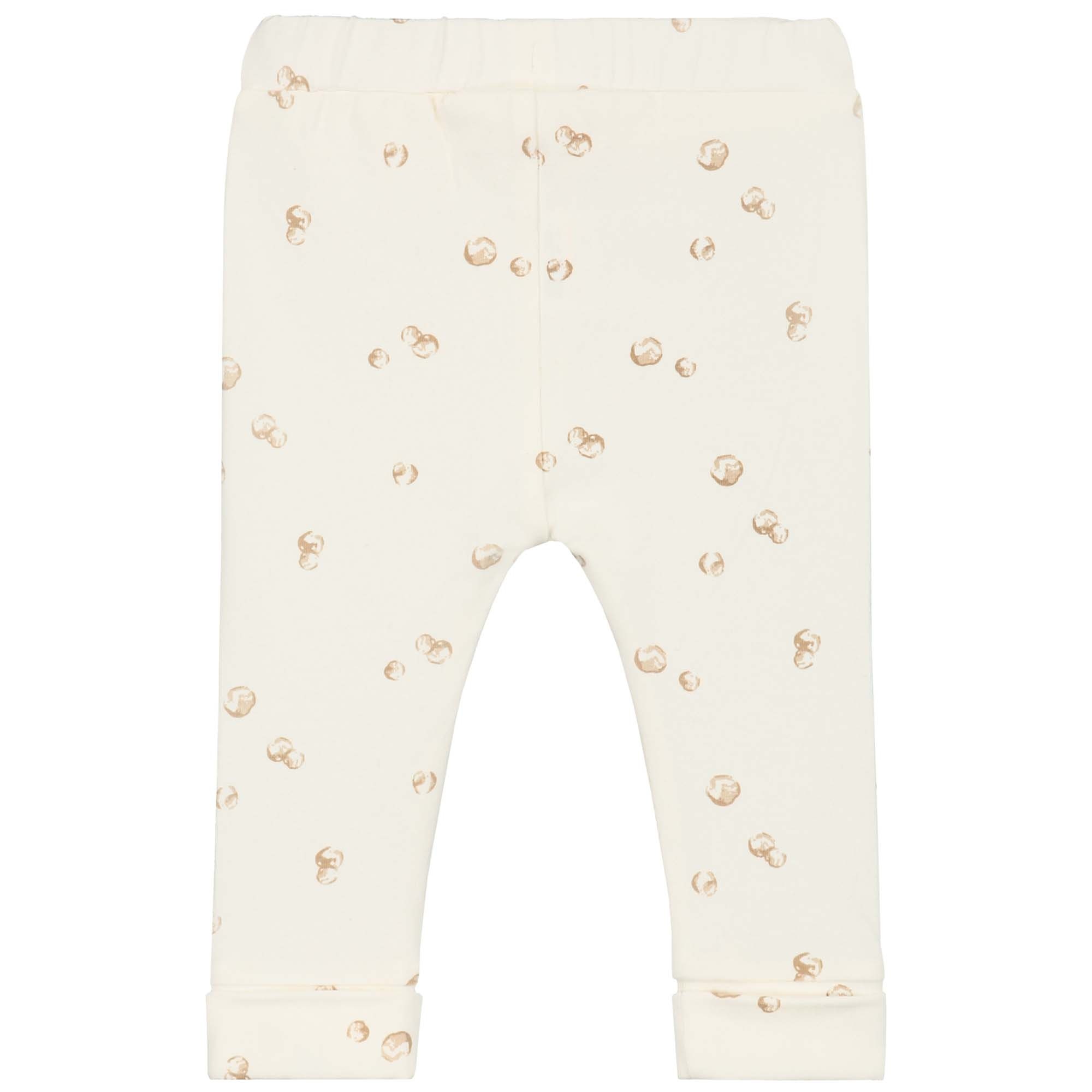 Prénatal newborn broek  all over print beige