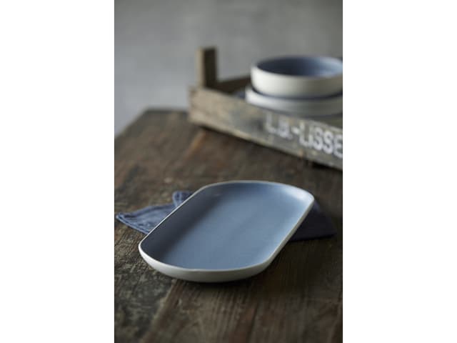 Studio Round Serveringsfad Matte white/Matte river