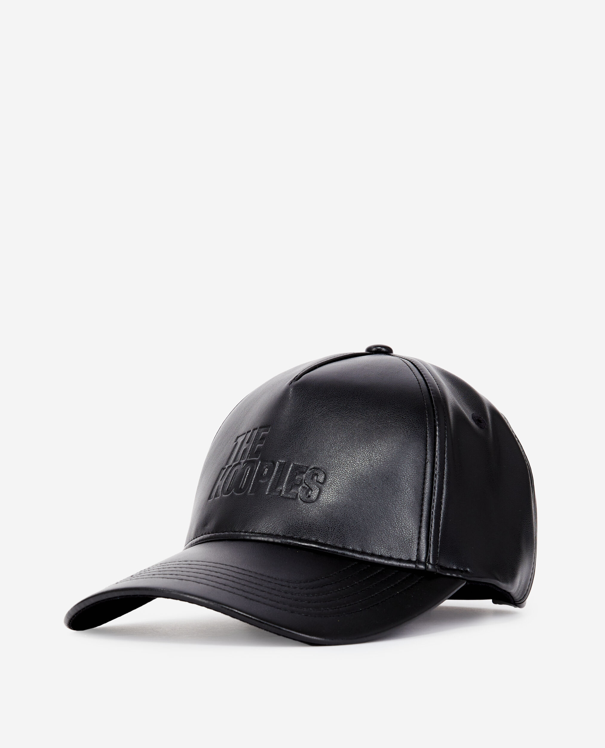 Casquette noire effet cuir