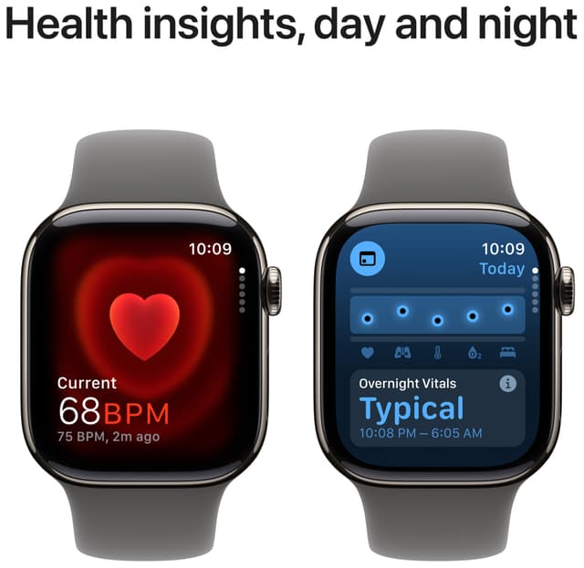 Apple Watch S10 42mm GPS+Cel (Natural Titanium/Stone Grey sportsrem) S/M