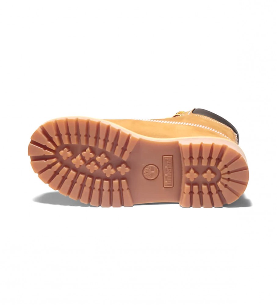 Botas Timberland Premium em Couro, Tamanho 6, Cor Mostarda
