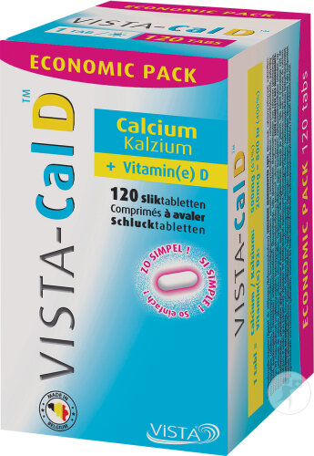 Vista-Cal D Calcium Et Vitamine D3 Complément Alimentaire 120 Comprimés À Avaler