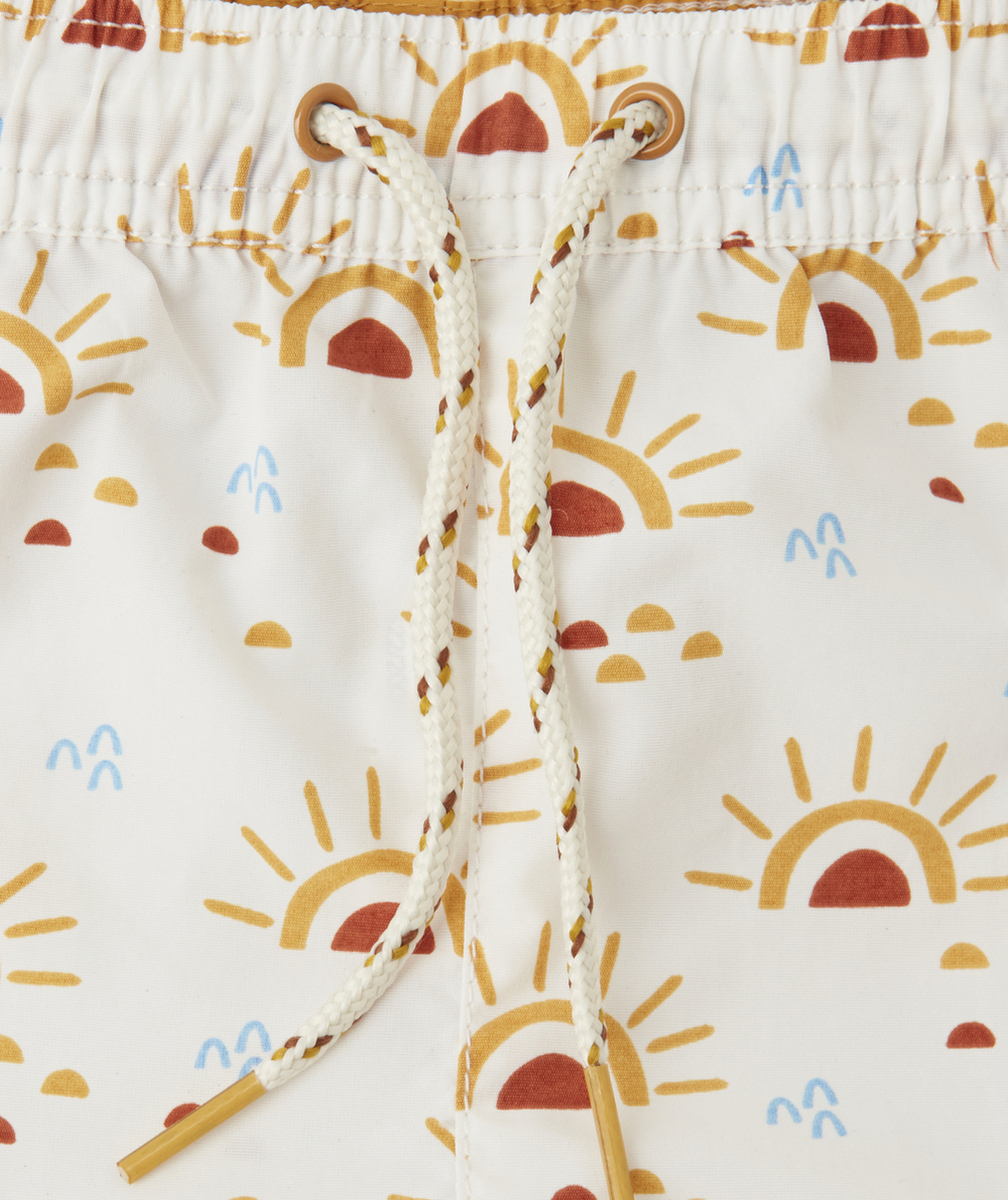 LE SHORT DE BAIN BLANC IMPRIMÉ SOLEIL