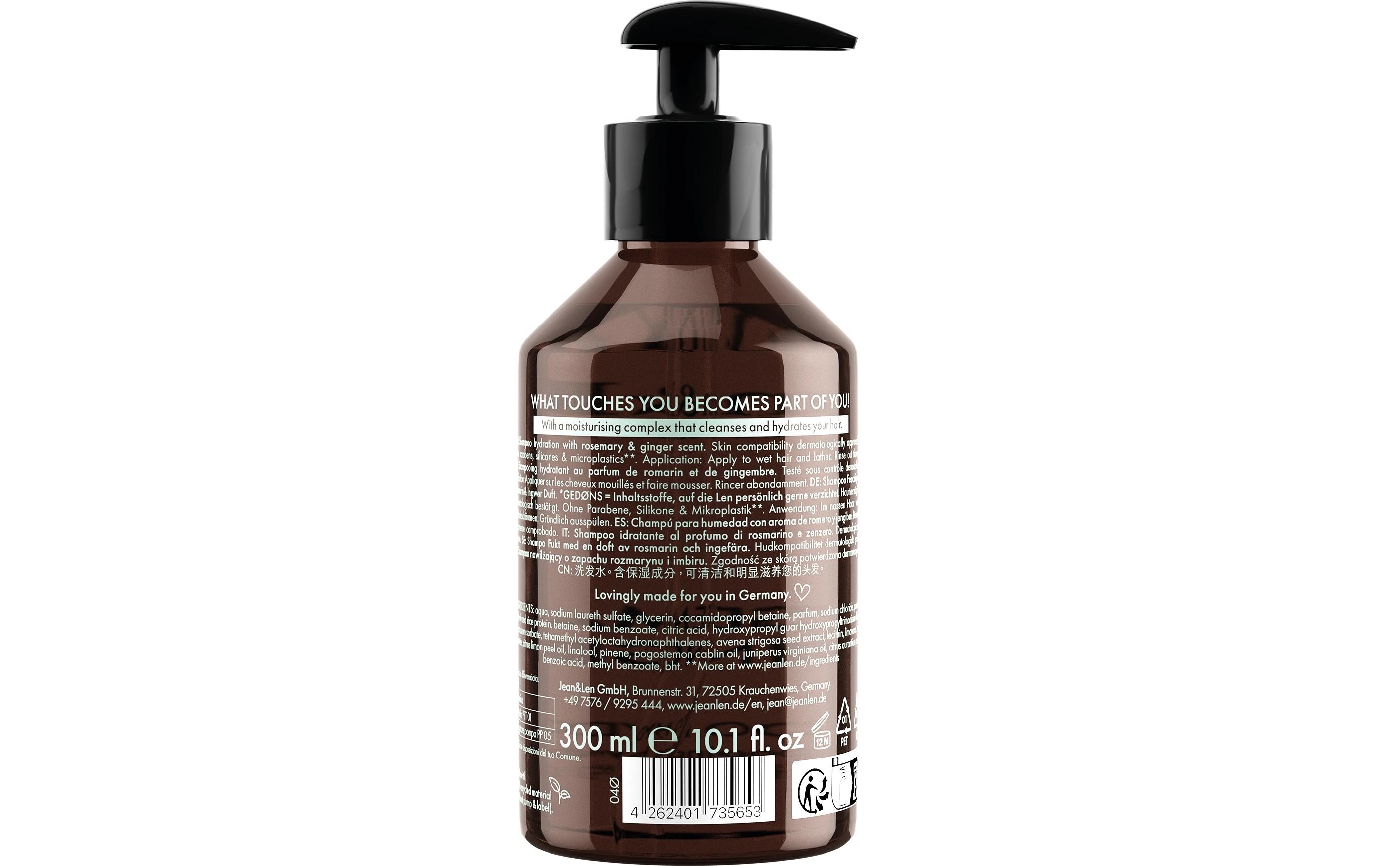 Shampoo Rosemary & Ginger 300 mlFeuchtigkeitsshampoo für trockenes, sprödes und glanzloses Haar