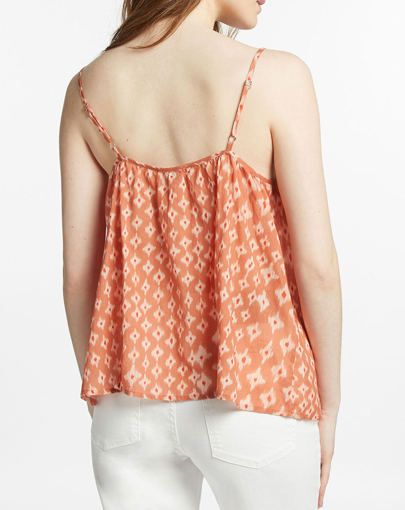 Galeries Lafayette Top fluide imprimé orange/blanc