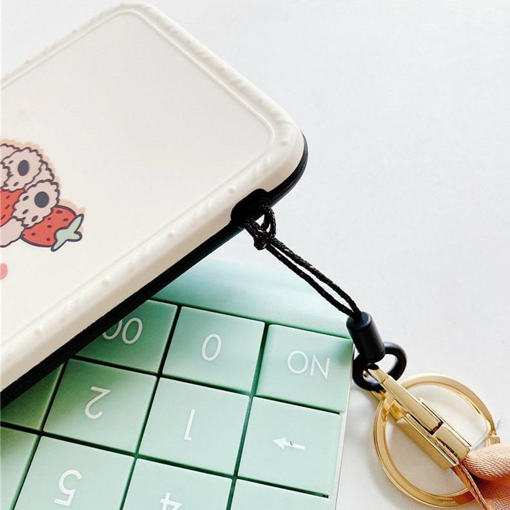 (45cm) Universal Seidenband Necklace Handykette Schlüsselband Umhängeband für Handy Hülle   Phone Strap - Beige