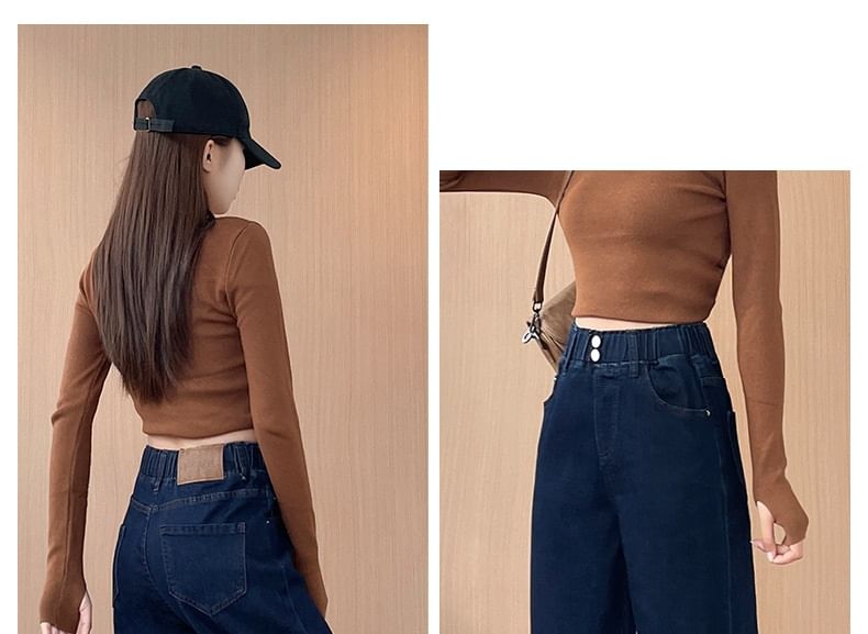 Coline - Elastische taille, gewassen, losse jeans