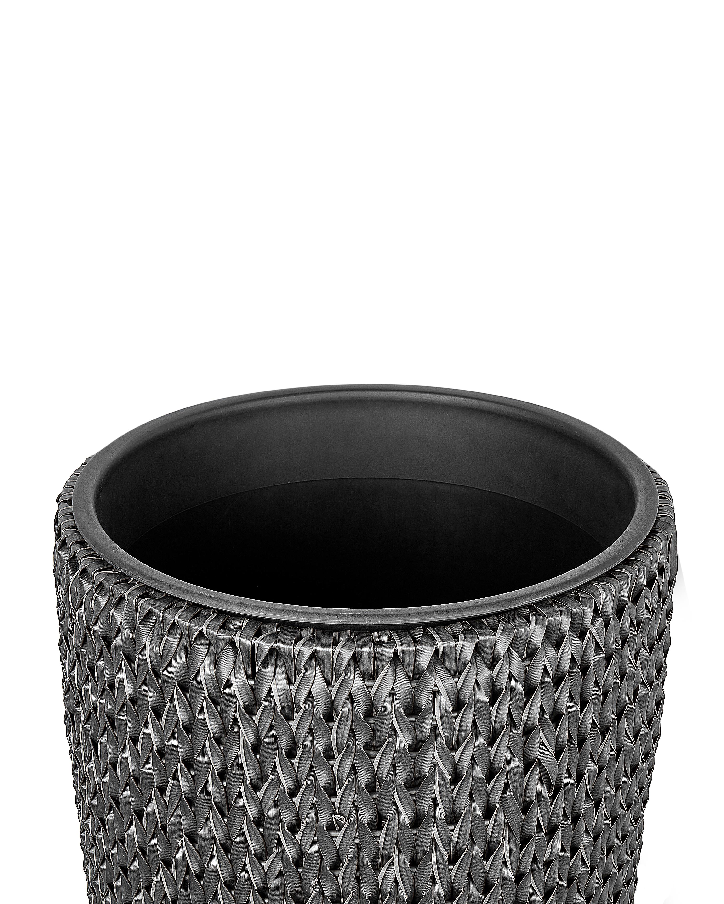 Set van 2 bloempotten CEDRUS PE rotan 37/45 cm Zwart