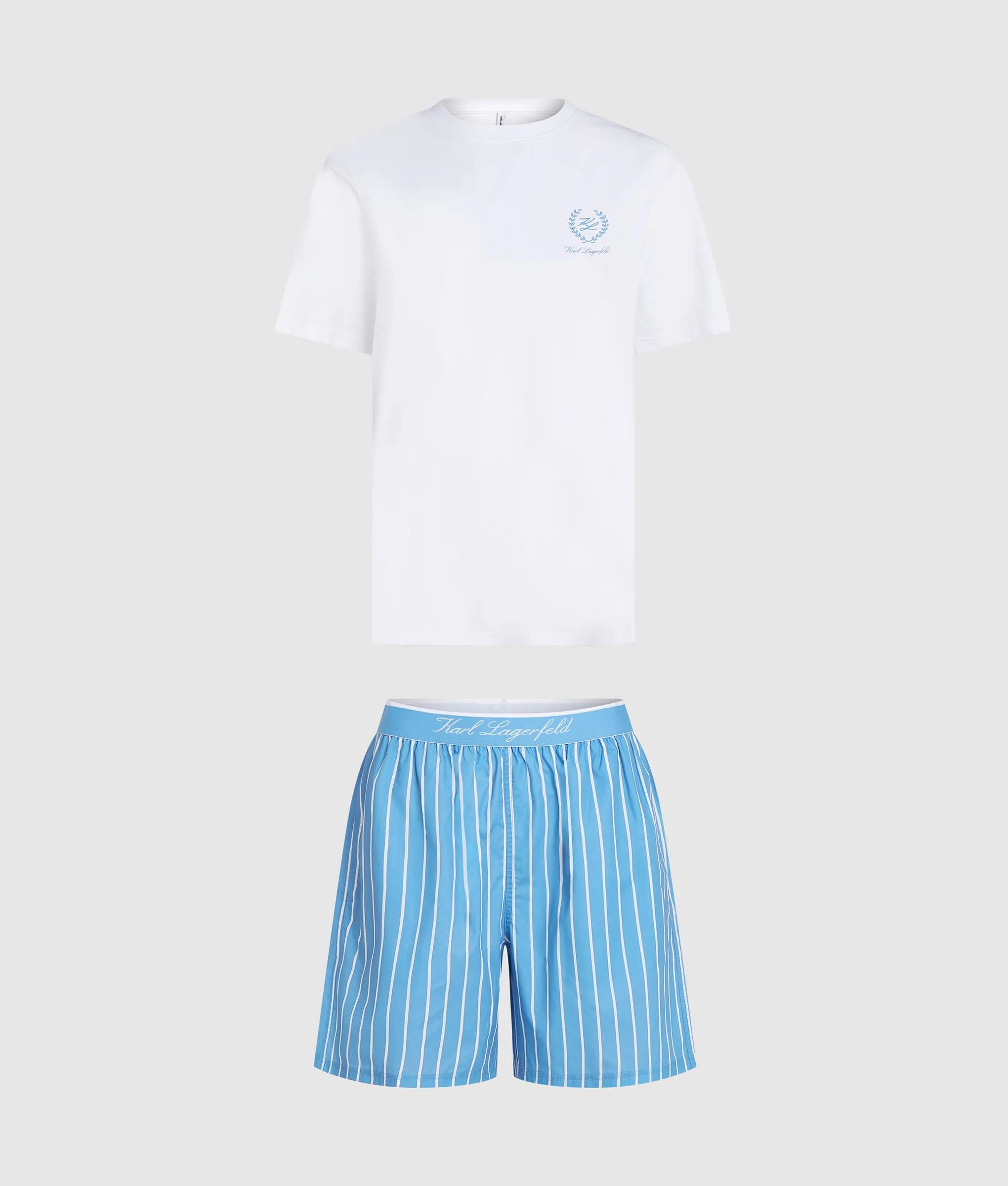 Gestreepte pyjamaset met korte broek