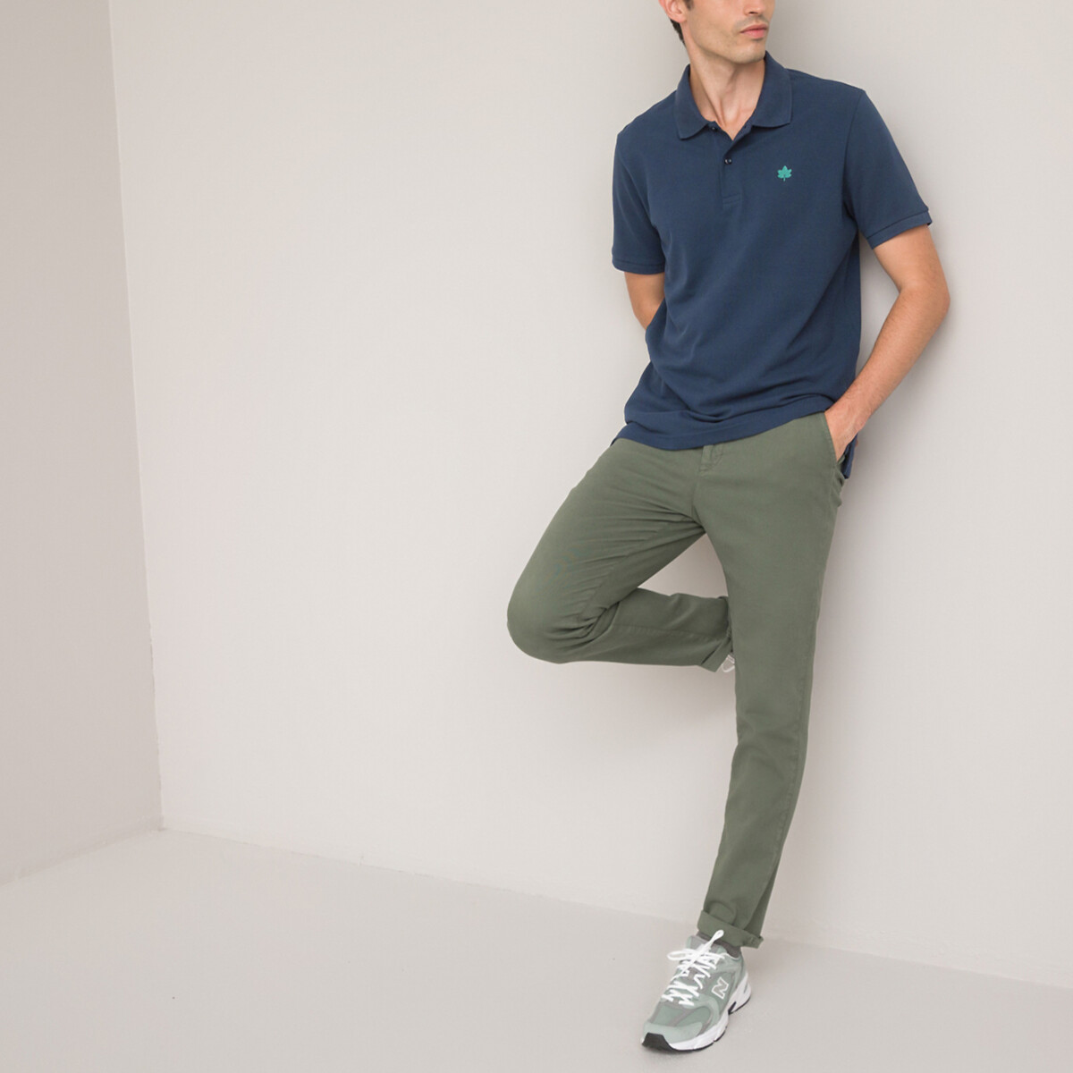 COLEÇÕES LA REDOUTE<br>Camisa polo de manga curta, bordada, Signature