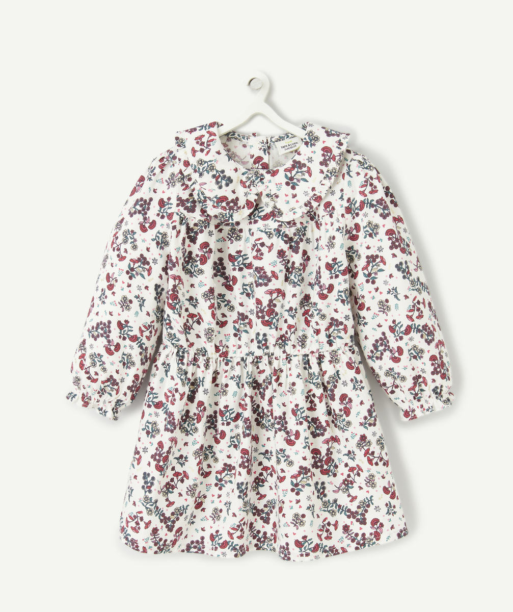 ROBE COL CLAUDINE BÉBÉ FILLE EN COTON ET IMPRIMÉE FLORAL