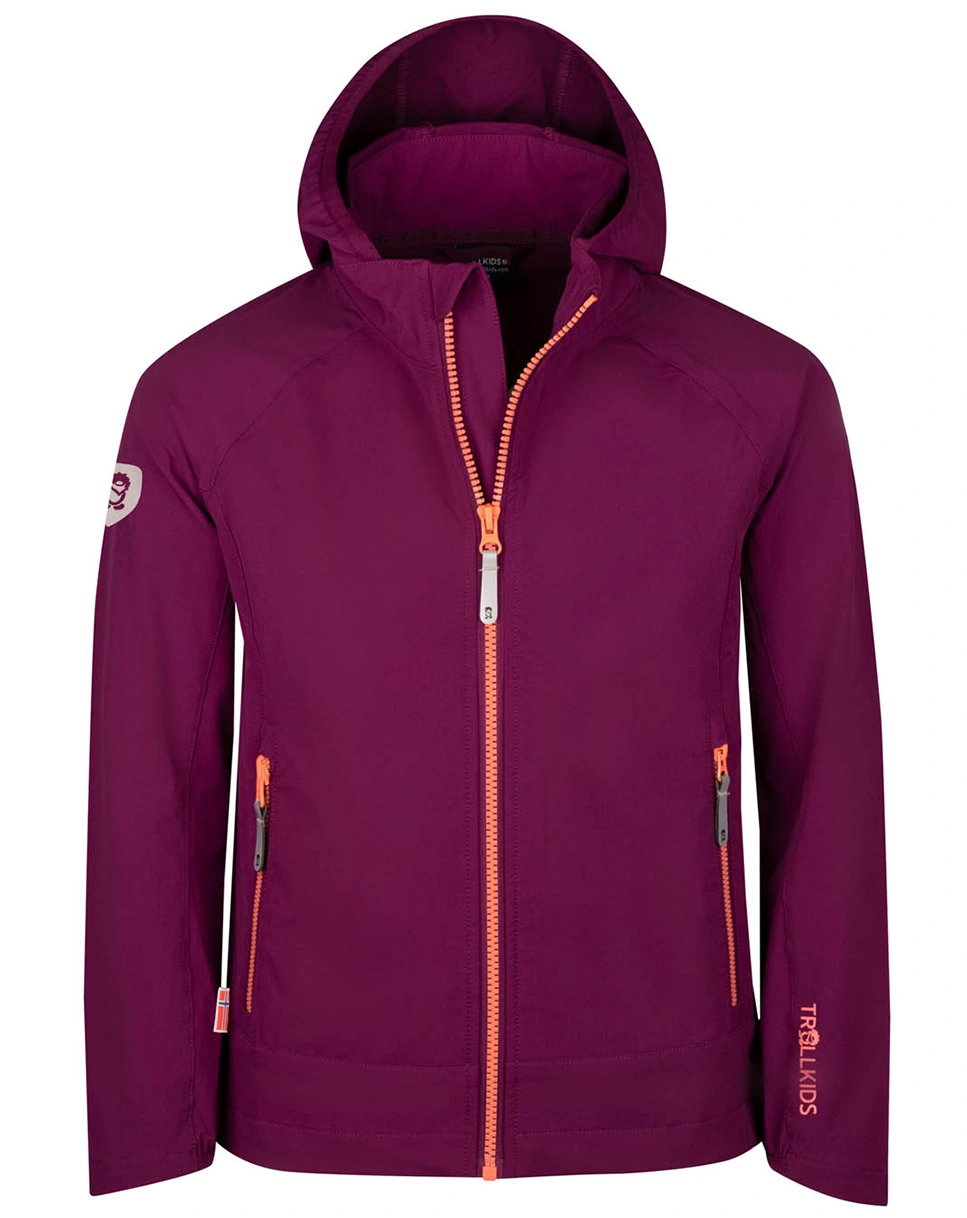 Softshelljacke KVALVIKA GIRLS ungefüttert in mulberry/peach