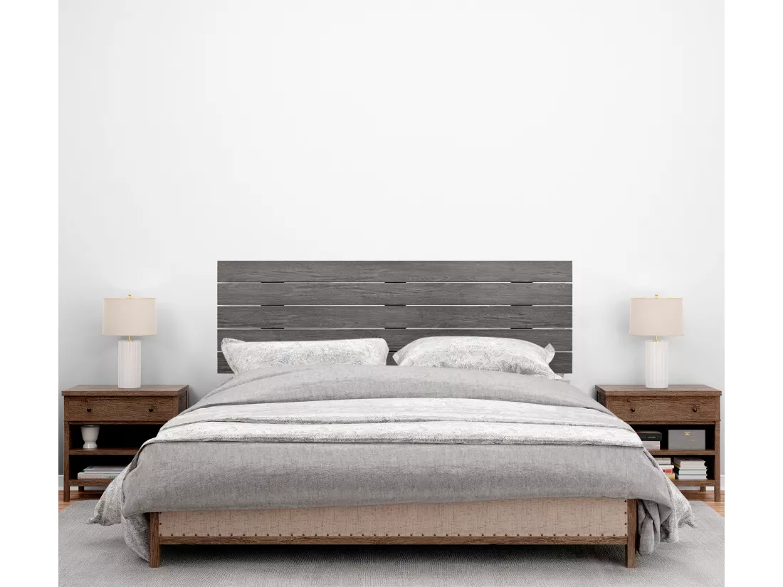 DHOME Tête de lit en bois recyclé DM Style Palette Horizontale 160x46cm Lits 150/160 - Bois Cendre