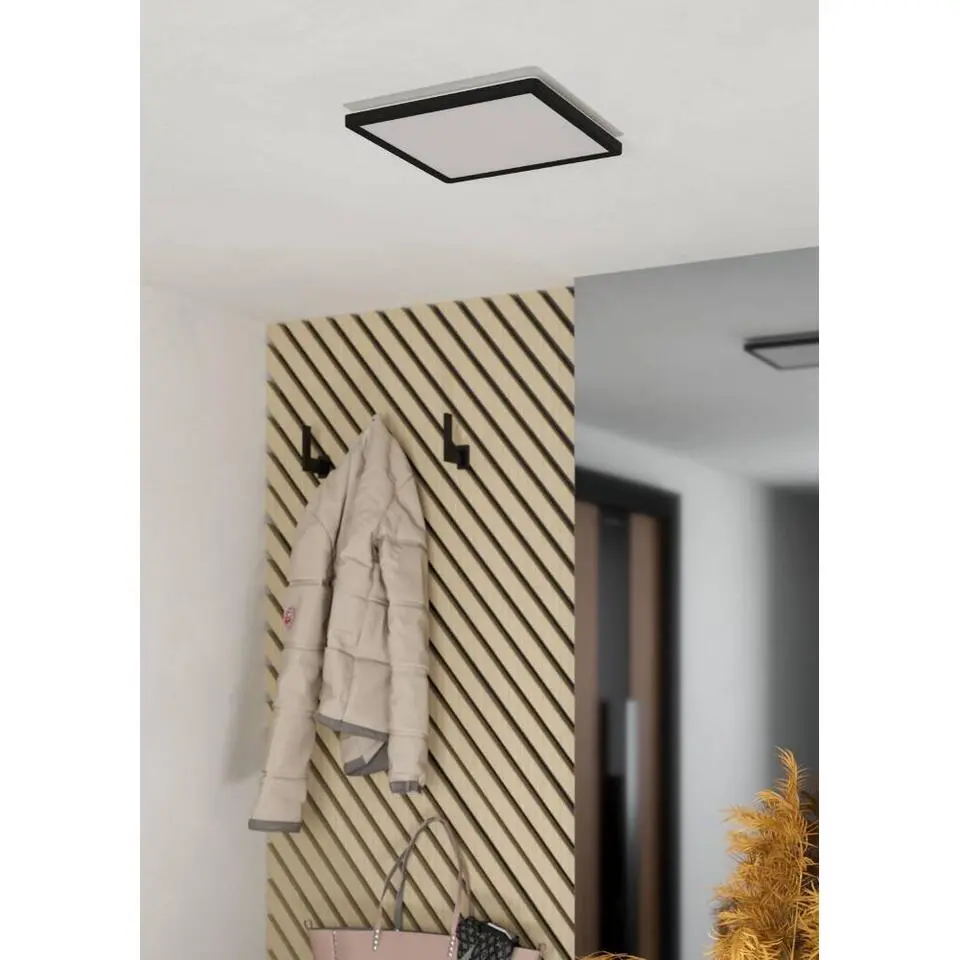 EGLO Minerario Plafonnière - LED - Kunststof - Zwart/Wit